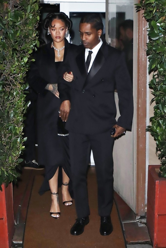 Rihanna & A$AP Rocky dine at Giorgio Baldi Restaurant in Santa Monica