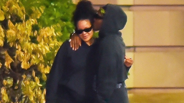 Rihanna Enjoys Kiss From ASAP Rocky on Late Night Date: Photos