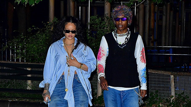 Rihanna and A$AP Rocky Twin in Denim at Louis Vuitton Show