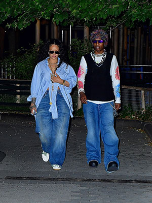 Rihanna's Plunging Bandana Top & Ripped Jeans On A$AP Rocky Date –  Hollywood Life