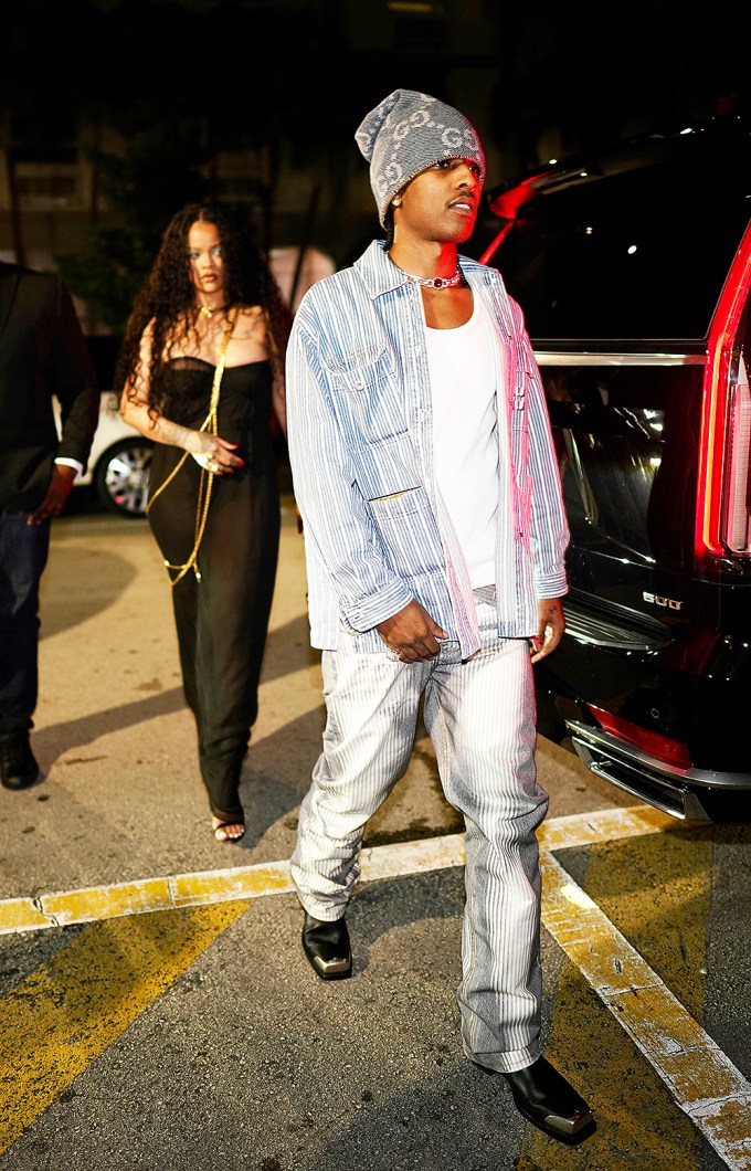 Rihanna & ASAP Rocky Head To Dinner At Carbone In Miami