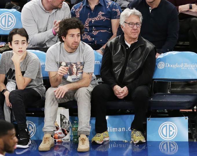 Dustin Hoffman & Son At A 2018 Basketball Game