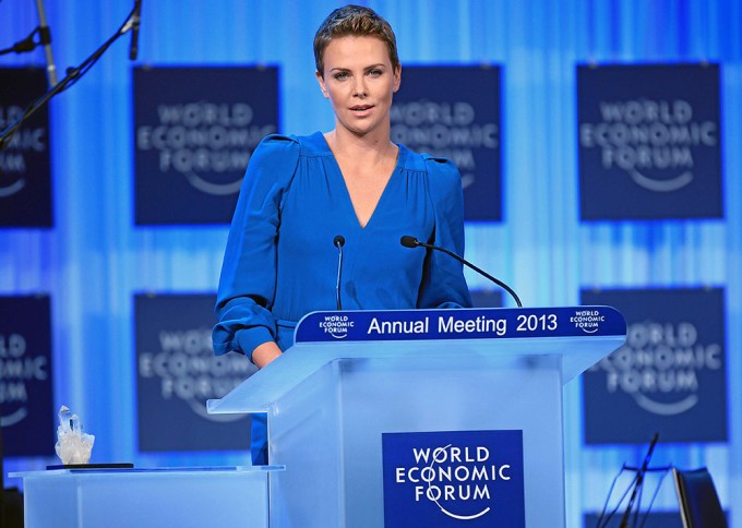 Charlize Theron Speaks At World Economic Forum