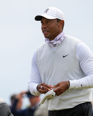 Tiger Woods on the 7th hole during the 2nd round.
The British Open Championship, Day Two, Golf, St Andrews, Fife, UK - 15 Jul 2022