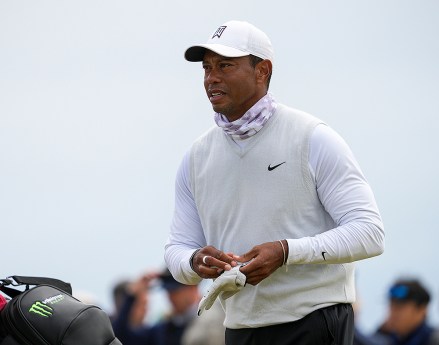 Tiger Woods on the 7th hole during the 2nd round.
The British Open Championship, Day Two, Golf, St Andrews, Fife, UK - 15 Jul 2022