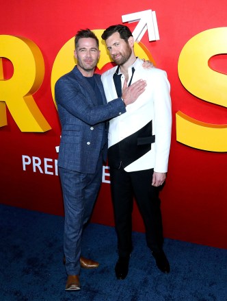 Luke Macfarlane, left, and Billy Eichner attend 'Bros' Premiere at AMC Lincoln Square, New York NY 'Bros' Premiere, New York, United States - September 20, 2022