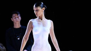 Bella Hadid spray-on dress