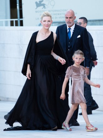 Cate Blanchett and daughter Edith Vivian Patricia Upton on the closing red carpet prior to the closing ceremony of the 79th Venice International Film Festival (Mostra) in Venice, Italy on September 10, 2022 attended.