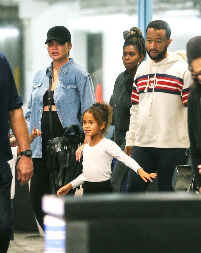Chrissy Teigen, John Legend & their kids at the movies in Los Angeles