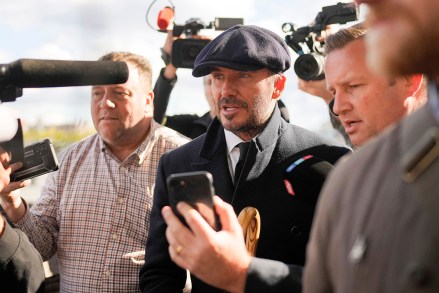 David Beckham speaks to media after he leaves Westminster Palace paying respect to the late Queen Elizabeth II during the Lying-in State, in Westminster Hall, London, England, . The Queen will lie in state in Westminster Hall for four full days before her funeral on Monday Sept. 19
Royals, London, United Kingdom - 16 Sep 2022