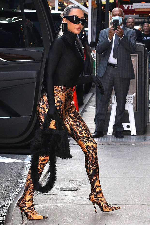 Rihanna Wore Balenciaga Knife Boots and Leggings in New York