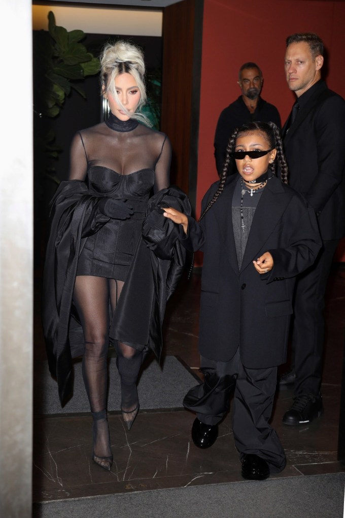 Kim Kardashian & North West in their stylish outfits
