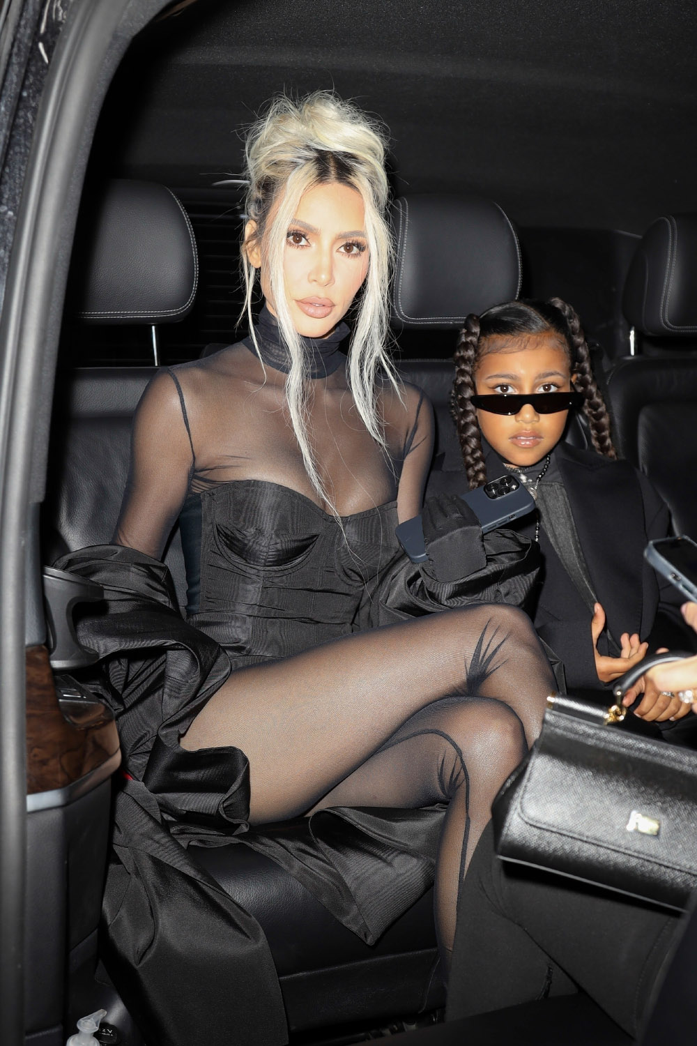 *EXCLUSIVE* Kim Kardashian leaves hotel and arrives at Dolce and Gabbana headquarters with her daughter North