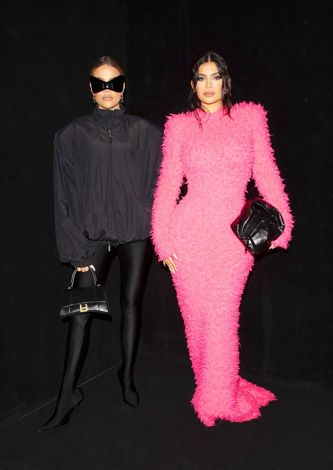 Kylie Jenner & Khloe Kardashian at Balenciaga’s Paris show