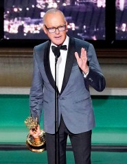 Michael Keaton accepts the Emmy for outstanding lead actor in a limited or anthology series or movie for "Dopesick" at the 74th Primetime Emmy Awards, at the Microsoft Theater in Los Angeles
2022 Primetime Emmy Awards - Show, Los Angeles, United States - 12 Sep 2022