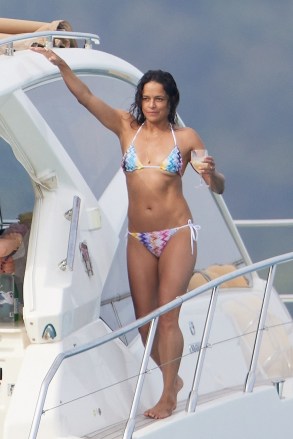 Saint-Tropez, FRANCE  - American actress Michelle Rodriguez enjoys her vacation with friends on a boat in Saint Tropez, French Riviera, France. On the program: Swimming and sunbathingPictured: Michelle RodriguezBACKGRID USA 12 JULY 2023 BYLINE MUST READ: Best Image / BACKGRIDUSA: +1 310 798 9111 / usasales@backgrid.comUK: +44 208 344 2007 / uksales@backgrid.com*UK Clients - Pictures Containing ChildrenPlease Pixelate Face Prior To Publication*