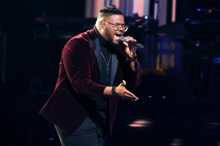 The Voice -- “Live Top 10 Performances” Episode 2218A -- Pictured: Justin Aaron -- (Photo by: Trae Patton/NBC)