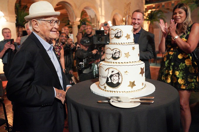 Norman Lear With His Cake