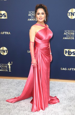 Salma Hayek 28th Annual Screen Actors Guild Awards, Arrivals, The Barker Hangar, Santa Monica, Los Angeles, USA - 27 Feb 2022