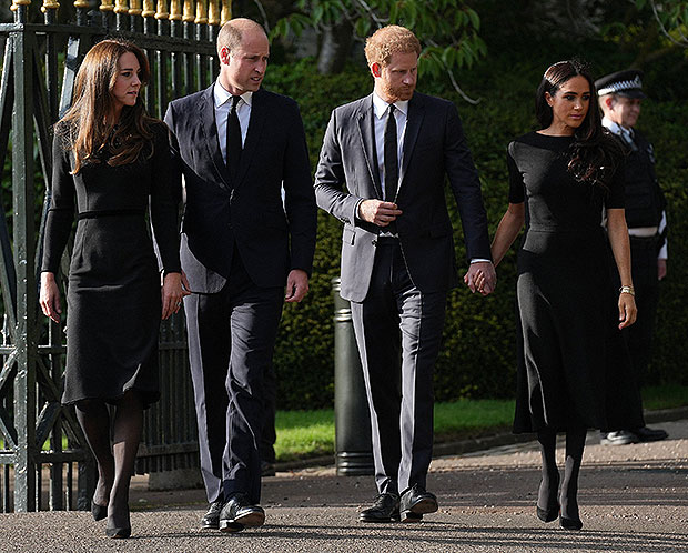 Prince Harry and Meghan Markle with Kate Middleton and Prince William