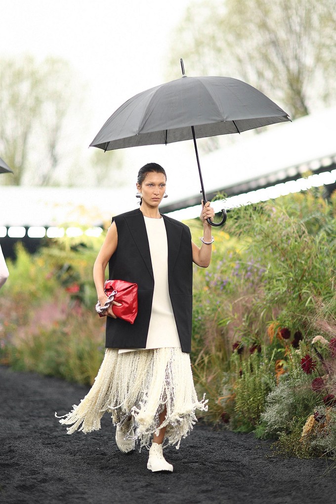 Bella Hadid walks the runway for Jill Anderson Collection during Fashion Week