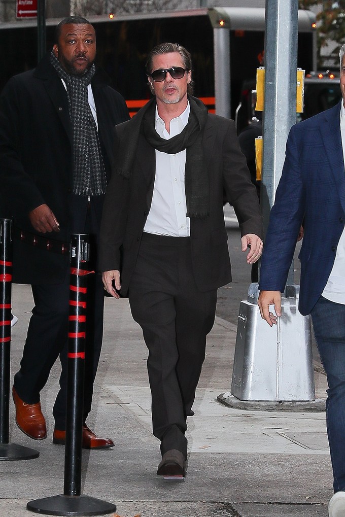 Brad Pitt is a stylish man as he arrives at the Babylon Q&A in New York City