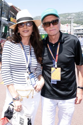 Michael Douglas and Catherine Zeta-Jones attend the F1 Grand Prix of Monaco - Qualifying at Circuit de Monaco on May 27, 2023 in Monte-Carlo, Monaco.
F1 Grand Prix of Monaco - Qualifying - 27 May 2023