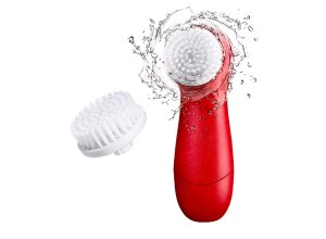 A red cleansing brush.