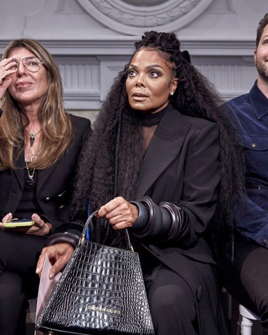 Janet Jackson, second from right, takes a seat during designer Christian Siriano's show at Fashion Week on Wednesday, Sept. 7, 202,2 in New York
Fashion Christian Siriano, New York, United States - 08 Sep 2022