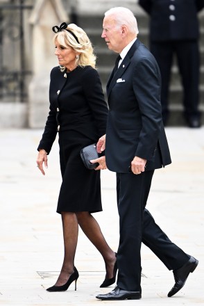 Joe Biden ve Jill Biden, Amerika Birleşik Devletleri Başkanı ve First Lady'si Majesteleri Kraliçe'nin Devlet Cenazesi, Hizmet, Westminster Abbey, Londra, Birleşik Krallık - 19 Eylül 2022