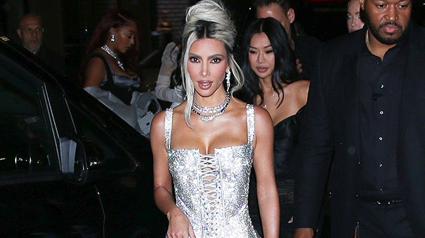 Kim Kardashian dazzles in silver lace-up dress with mom Kris for D&G after-party: photos