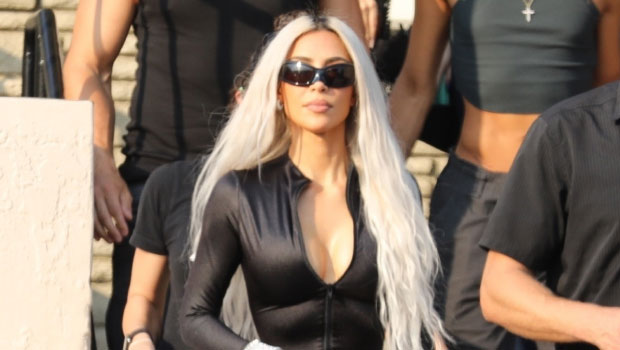 Kim Kardashian Wears Tight Jumpsuit With Plunging Front Zipper: Photos