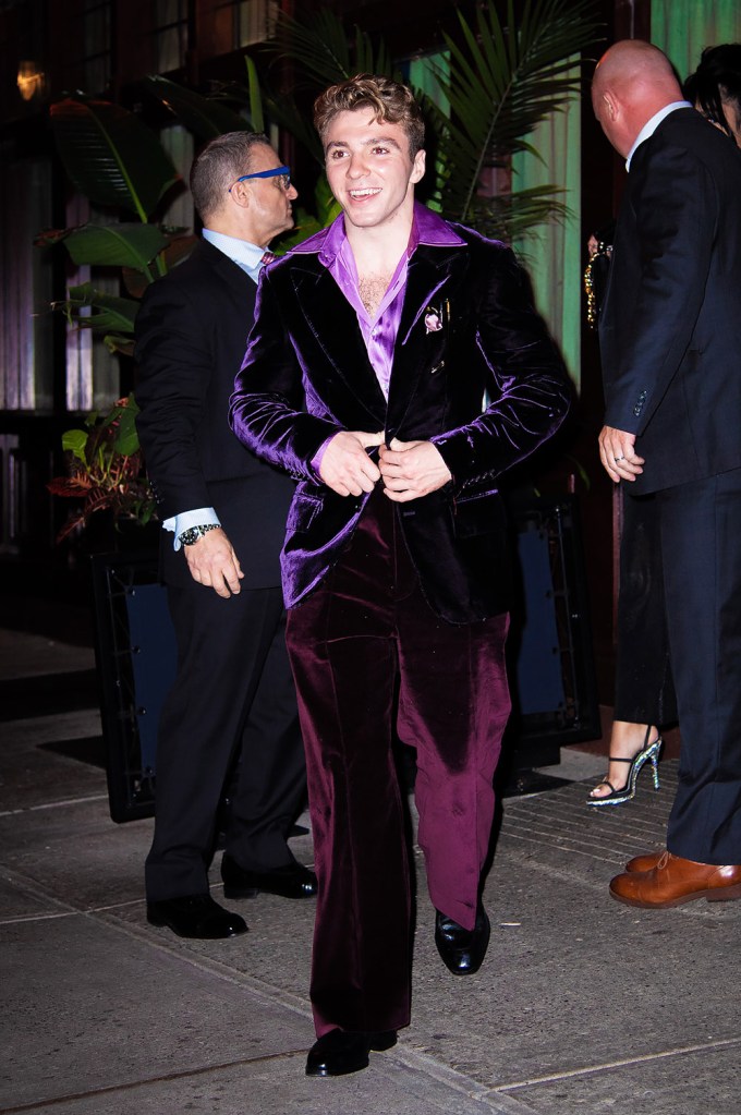 Rocco Ritchie in a velvet suit