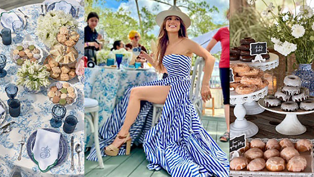 Jennifer Lopez Wore a Blue and White Striped Ralph Lauren Dress