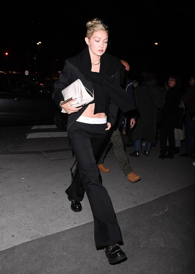 Gigi Hadid Seen Out For Victoria Beckham’s Dinner Party During Paris Fashion Week