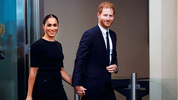 Prinz Harry und Meghan Markle gesehen, wie sie mit dem Zug zu einer Veranstaltung in Großbritannien fuhren: Fotos
