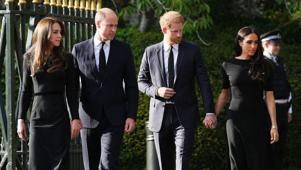 El príncipe Harry y Meghan Markle se reúnen con el príncipe William y Kate en las primeras fotos mientras lloran a la reina