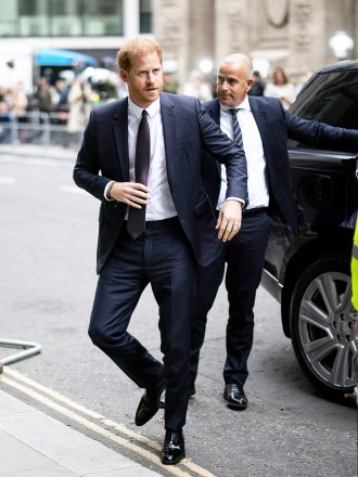 Britain's Prince Harry (C) arrives at the High Court in London, Britain, 06 June 2023. Prince Harry is to give evidence over the phone hacking trial against the Mirror Group Newspapers. Harry is seeking damages against the Daily Mirror over unlawful information gathering through phone hacking.
Prince Harry gives evidence in court against Mirror Group Newspapers, London, United Kingdom - 06 Jun 2023