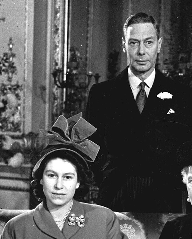 Queen Elizabeth II pictured with her dad 