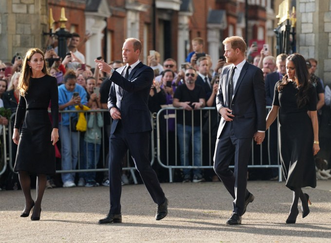 The royal couples walking