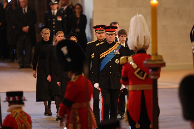 Prince William & Prince Harry Lead Cousins To Vigil