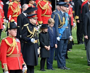 Catherine Princess of Wales, Princess Charlotte, Prince George and Prince William
The State Funeral of Her Majesty The Queen, Gun Carriage Procession, Wellington Roundabout, London, UK - 19 Sep 2022
