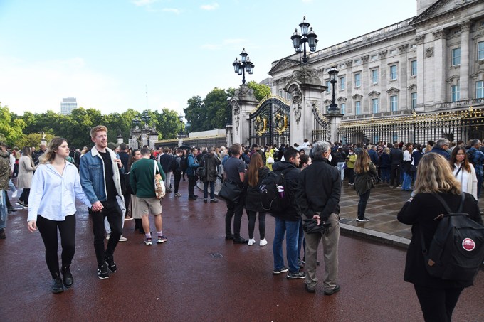 Londoners Wait Outside The Palace
