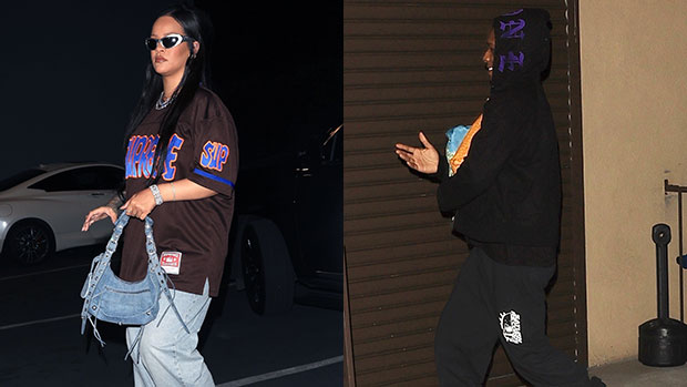 Rihanna & A$AP Rocky Romance Going Strong After Baby As She Rocks Baggy Jeans At Studio