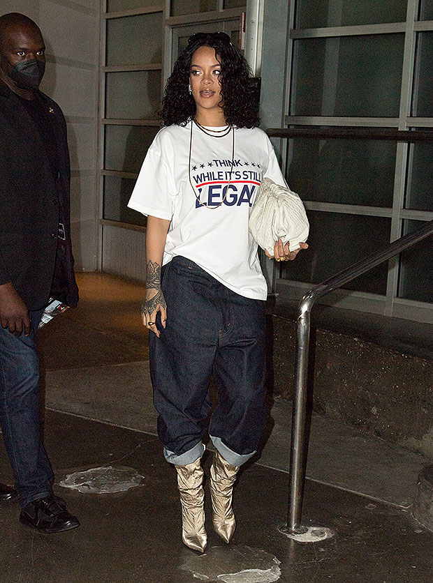 Rihanna's Plunging Bandana Top & Ripped Jeans On A$AP Rocky Date –  Hollywood Life