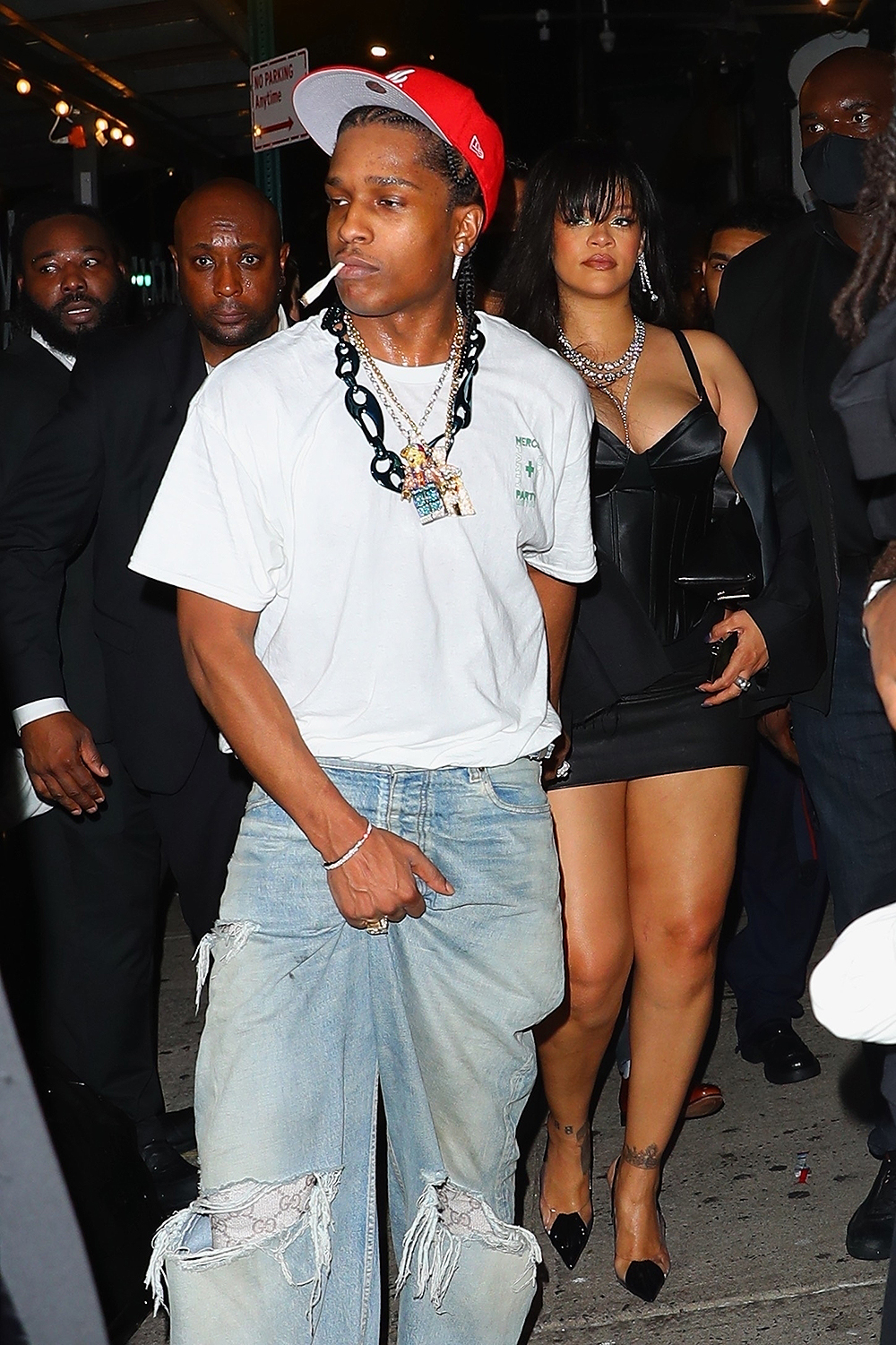 ASAP Rocky Steps Out In A Black Leather Skirt