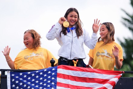 A parade is held to celebrate the success and homecoming of Sunisa Lee, the first Hmong American to compete in the Olympics. At the Tokyo 2020 Olympic Games, Lee, an 18-year-old gymnast who hails from St. Paul, earned the gold medal for women's artistic individual all-around, silver for women's artistic team all-around, and bronze for women's uneven bars.
Olympian Sunisa Lee celebration parade, Saint Paul, Minnesota, USA - 08 Aug 2021