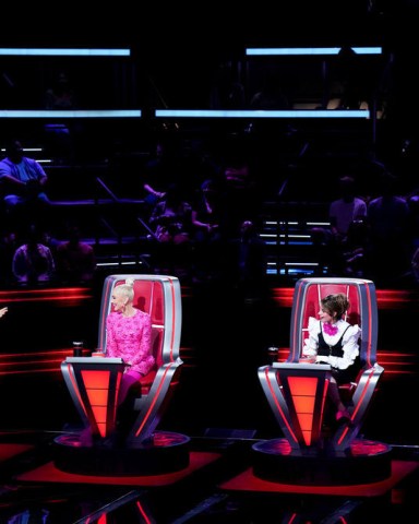 THE VOICE  -- “Blind Auditions” --  Pictured: (l-r) John Legend, Gwen Stefani, Camila Cabello, Blake Shelton -- (Photo by: Tyler Golden/NBC)