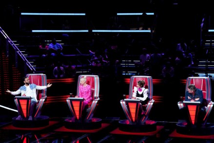 THE VOICE -- “Blind Auditions” -- Pictured: (lr) John Legend, Gwen Stefani, Camila Cabello, Blake Shelton -- (Photo by: Tyler Golden/NBC)