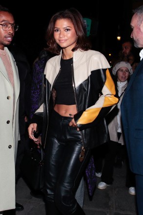 Zendaya was seen arriving at Louis Vuitton after Paris Fashion Week.  March 6, 2023 Photo: Zendaya.  Image source: Spread Pictures / MEGA TheMegaAgency.com +1 888 505 6342 (Mega Agency TagID: MEGA952278_009.jpg) [Photo via Mega Agency]